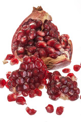 fresh fruit pomegranate isolated on white background