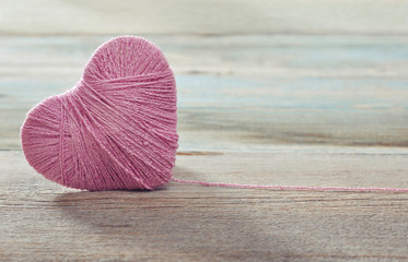 Pink clew in shape of heart