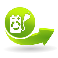 pile rechargeable sur symbole vert