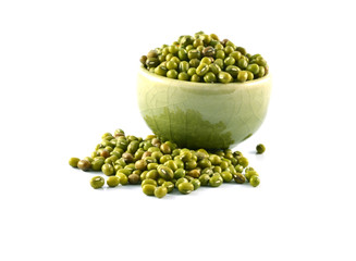 Mung beans isolated on white background
