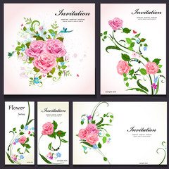 Set of floral cards for your design
