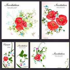 Set of floral cards for your design