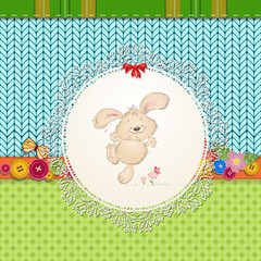card with teddy rabbit for your design