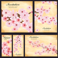 Fototapeta na wymiar Set of floral cards for your design