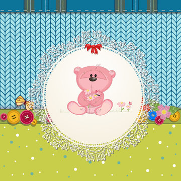 card with teddy bear for your design