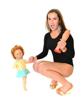 Belle jeune femme avec jue