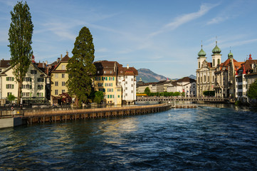 Fototapeta premium River in the City of Lucerne. Switzerland.