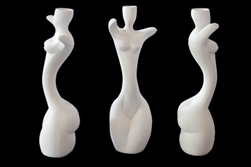 Girl shape ceramic vase