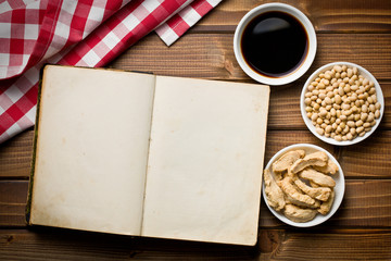 cookbook with various soy products
