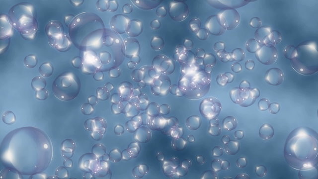 fliegende Wassertropfen oder Luftblasen