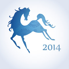 Card with symbol of 2014 Year.