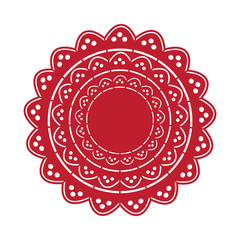 big openwork lacy beautiful elegant napkin on red backround