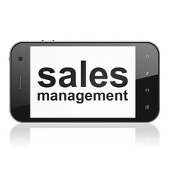 Marketing concept: Sales Management on smartphone