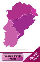 Franche-Comté mit Grenzen in Violett