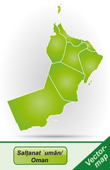 Grenzkarte von Oman mit Grenzen in Grün