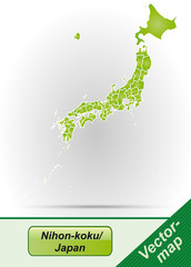 Grenzkarte von Japan mit Grenzen in Grün