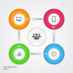 Abstract infographics number options template.