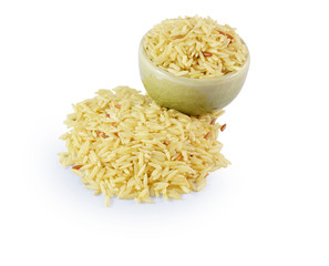 Pile of Brown Rice Isolated on White Background