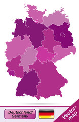 Deutschland mit Grenzen in Violett