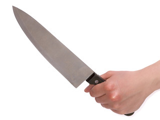 Female Hand Holding Sharp Knife