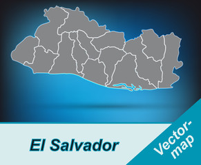 El-Salvador mit Grenzen in leuchtend grau