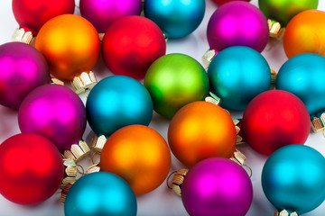 Multi-colored Christmas baubles as a background