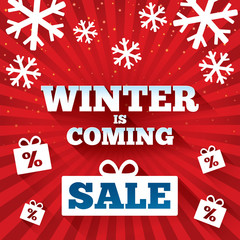 Winter is coming sale background.