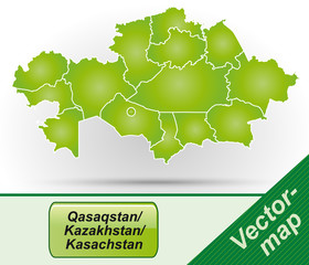 Obraz premium Kasachstan mit Grenzen in Grün