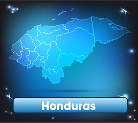 Honduras mit Grenzen in leuchtend einfarbig