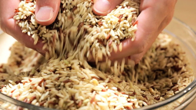 Bowl Healthy Dry Cereal Grains Hands Close Up