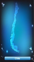 Chile mit Grenzen in leuchtend einfarbig