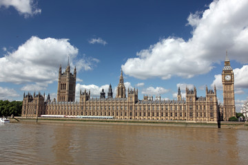 Fototapeta na wymiar Famous and Beautiful view to Big Ben and the House of Parliament