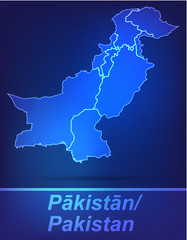 Pakistan mit Grenzen in einfarbig Scribble