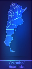Argentinien mit Grenzen in einfarbig Scribble
