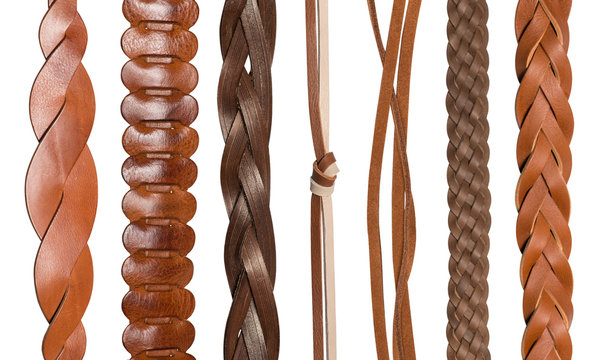 Closeup Of Various Leather Belts