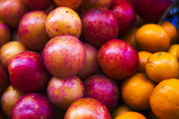 Colorful Plums and Mandarins