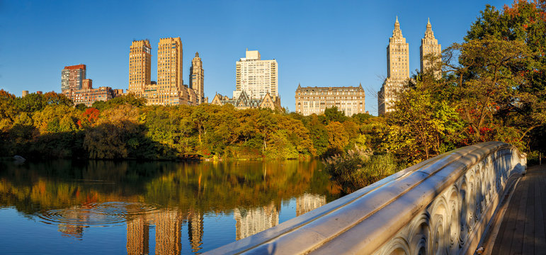 Panoramic view of Upper West Side from the Bow Bridge