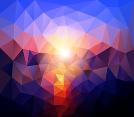 Abstract background vector sunset mosaic