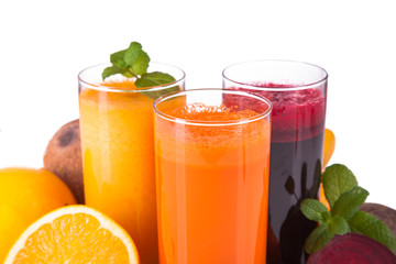Fresh juice, mix fruits and vegetable 