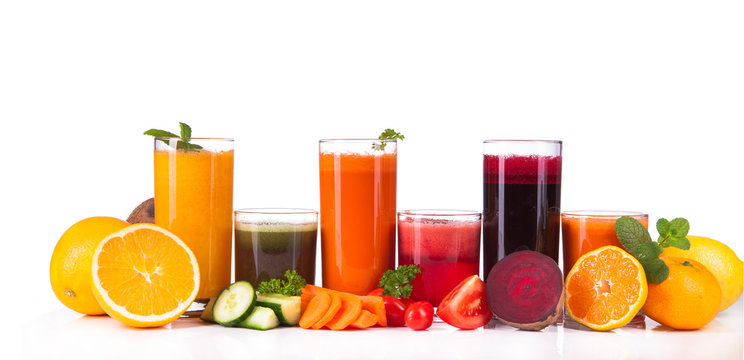 Fresh juice, mix fruits and vegetable 