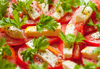 Tomatoes and mozzarella