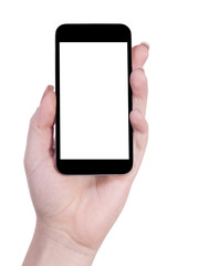 mobile in delicate female hand