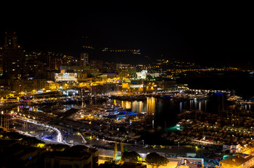 Monaco at night. Monte Carlo