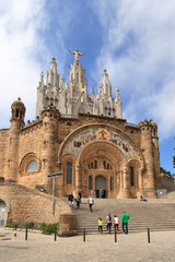 Fototapeta premium Temple on mountain top Tibidabo in Barcelona