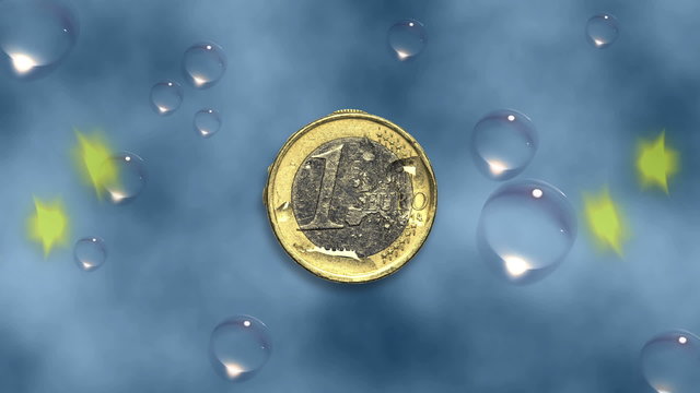 Europa - 1 Euro - Wassertropfen - Animation