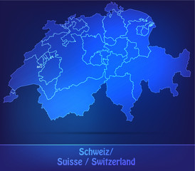 Schweiz mit Grenzen in einfarbig Scribble