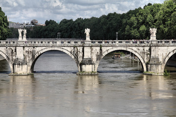 Fototapeta na wymiar Sant Angelo Bridge, Rome