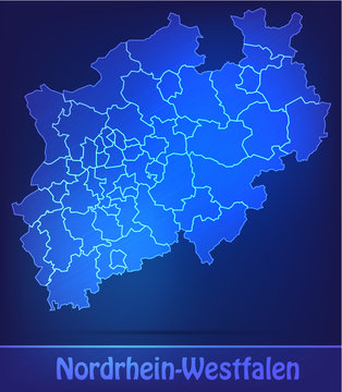 Nordrhein-Westfalen mit Grenzen als scribble