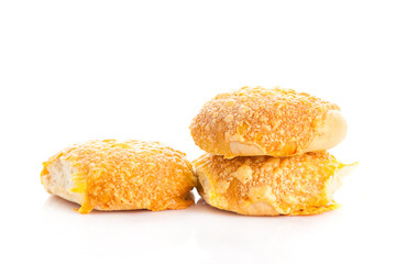 cheese bread roll isolatedon white background