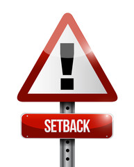 setback warning road sign illustration design